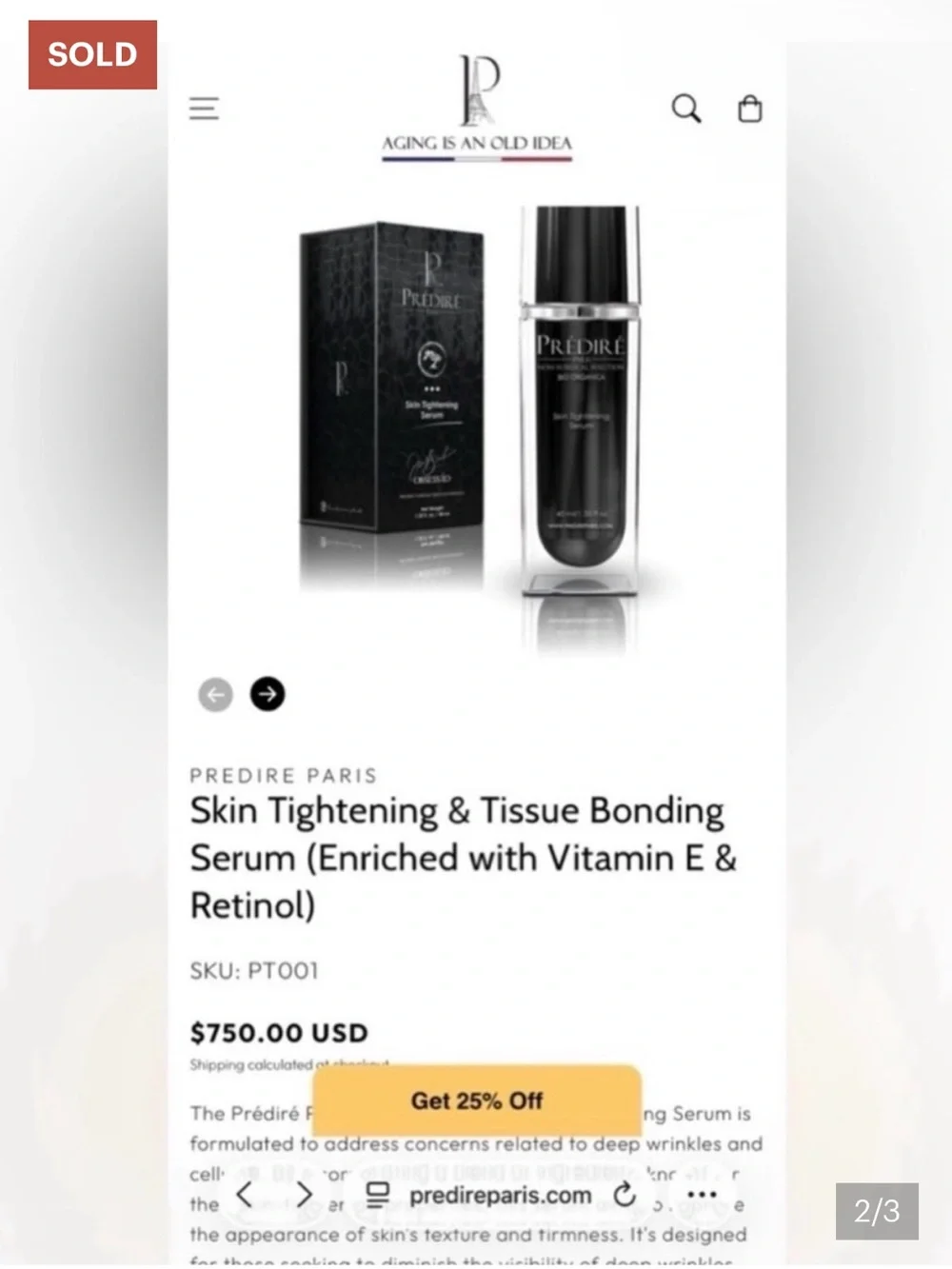 Prédiré Paris Skin Tightening & Tissue Bonding Serum- 40ml